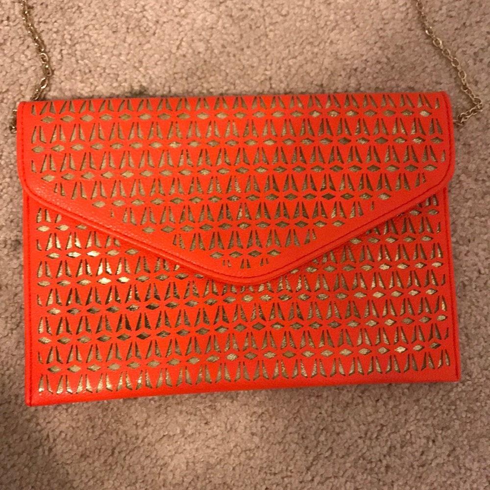 Salmon Clutch with Detachable Strap